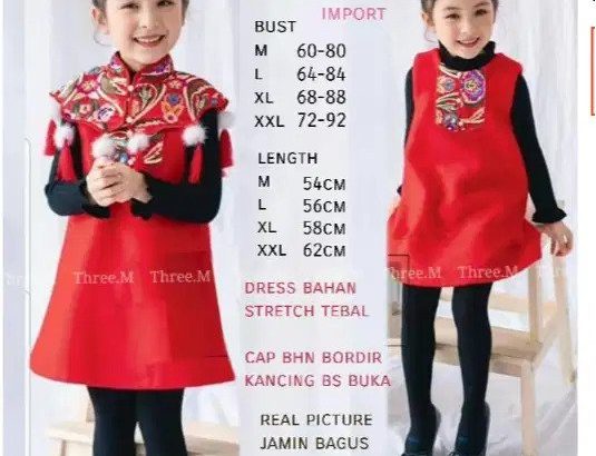 1345 Kids Mongolian / Pakaian anak / Dress Anak ba