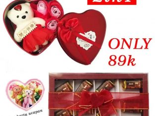 Kado Valentine Bunga Kotak Coklat Free Kartu Ucapa