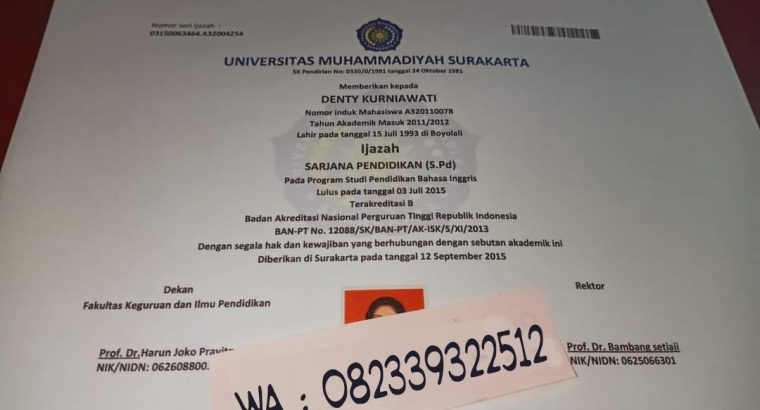 Jasa pembuatan ijazah asli terdaftar