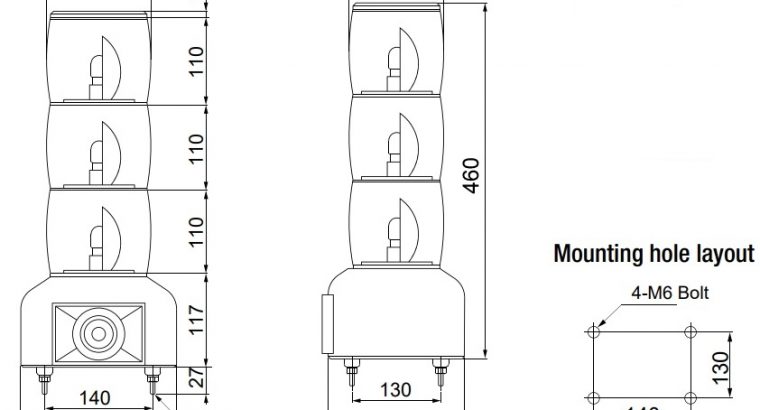 Menics MSGS-3 Warna Susun Stack Tower Light 140mm