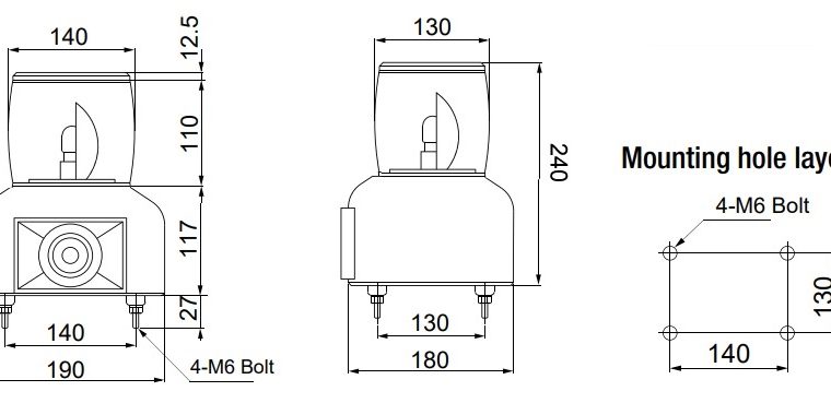 Menics MSGS-1 Warna Stack Tower Light 140mm 220v