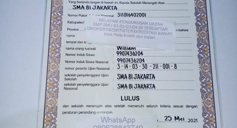 Jasa pengurusan ijazah terpercaya